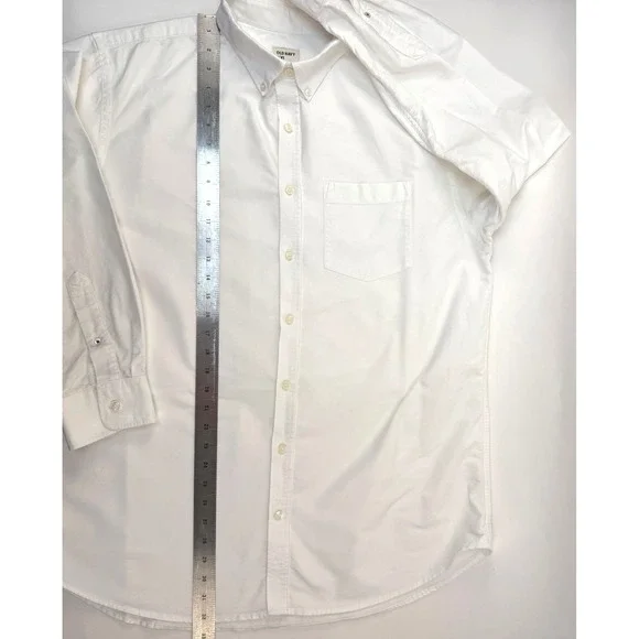 Old Navy Men's Regular Fit Oxford Shirt Stretch White, Long Sleeve, XL - Picture 12 of 14
